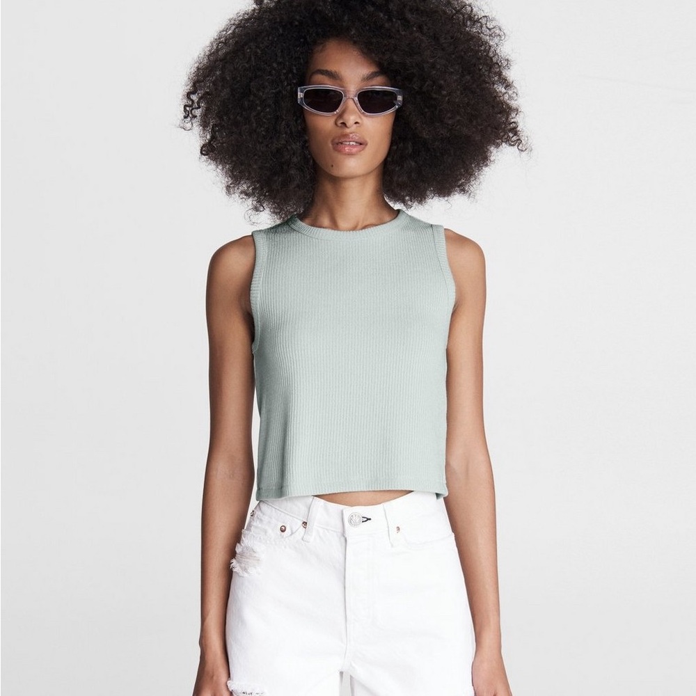 Rag & Bone Green Sleeveless Muscle Tee